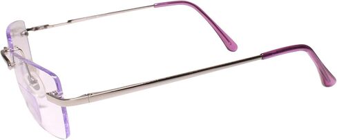Purple Tinted Lens Modern Silver Rimless Bifocal 2.25 Reading Glasses in Saudi Arabia