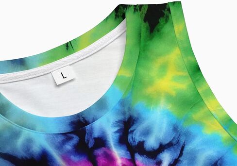TiwBski Men’s Tie Dye Print Tank Tops Rainbow Spiral Graphic Workout Muscle Tanks Beach Sleeveless Shirt in Saudi Arabia