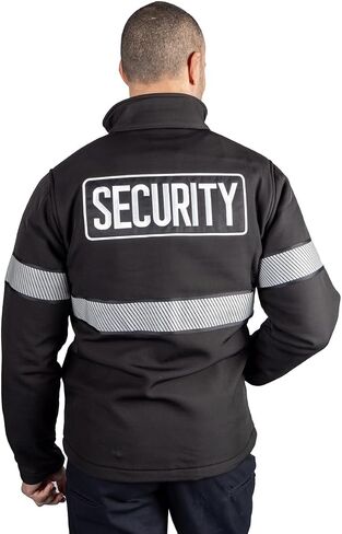 RYNO GEAR Reflective Security Soft Shell Jacket with Stripes and Side Zipper for Duty Belt Access in Saudi Arabia