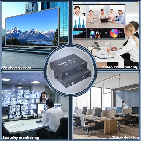 HDMI KVM USB Extender, HDMI KVM Extender Over Cat5e/6/7 Cable Up to 394FT/120M, KVM Extender Over Ethernet Support All System, Plug and Play, with 2 USB Ports for Keyboard and Mouse in Kuwait