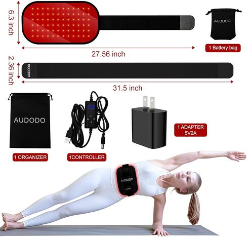 Red Light Therapy for Body, Infrared Light Therapy for Body, Red Light Therapy Belt with Timer, USB-Powered Light Therapy Products, 660nm&850nm Redlight Therapy Pad for Belly Back Shoulders Legs Hands in Saudi Arabia