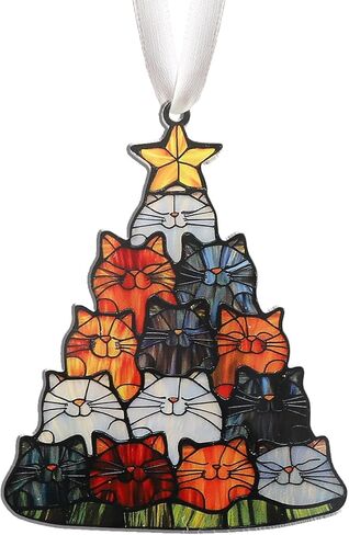 Christmas Ornaments Tree Decorations Hanging Ornaments for Small Little Trees Cat Holiday Party Outdoor Indoor Home Decor in Kuwait