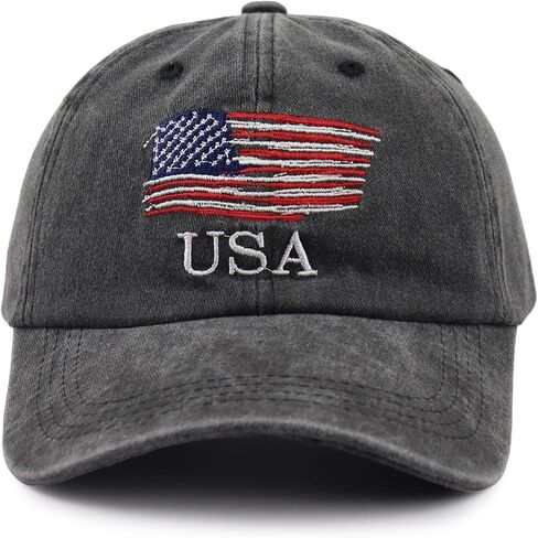 American Flag Hats for Men Women, Embroidered Adjustable Cotton USA Baseball Cap in Saudi Arabia