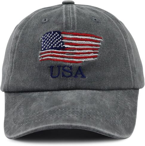 American Flag Hats for Men Women, Embroidered Adjustable Cotton USA Baseball Cap in Saudi Arabia