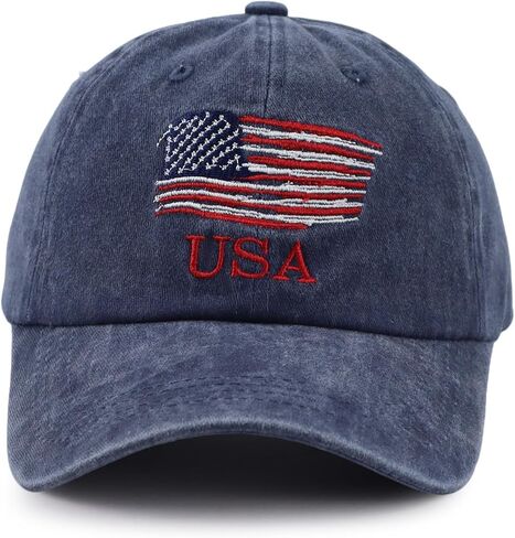 American Flag Hats for Men Women, Embroidered Adjustable Cotton USA Baseball Cap in Saudi Arabia