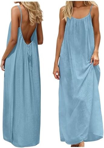 Backless Cami Dress,22 Colors House Dress Backless Dress, Cami Lounge Dress House Dress Open Back Dress for Casual in Saudi Arabia