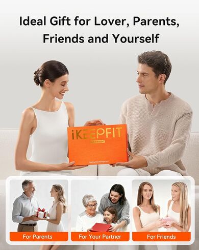 IKEEPFIT Cordless Heating Pad with Massager for Back Pain Relief: MAXwarm® 4.0, Portable Heated Back Brace with Lumbar Support for Sciatica, Large 8000mAh Battery, for Women Men 70" Beige in Saudi Arabia