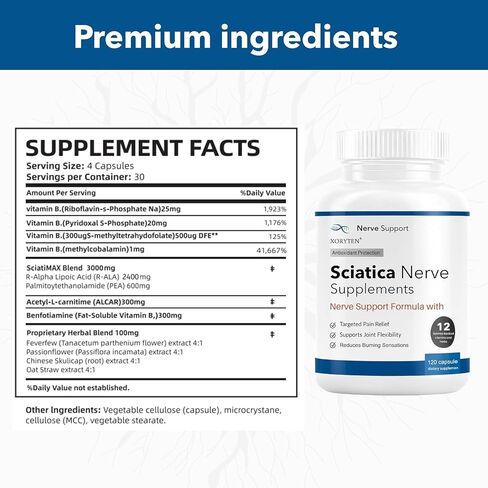 Sciatica Nerve Pain Relie | Botanical Extracts | Carefully Selected Ingredients, Premium Quality, 120 Capsulesf in Saudi Arabia