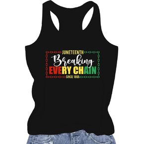 Womens Juneteenth Tank Top Breaking Every Chain Sleeveless Shirt Since 1865 Vest Tee Freedom Tops in Saudi Arabia