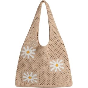 Water Bottle Crochet Tote Bag, Aesthetic Mesh Crochet Beach Bag, Hippie Knitted Tote Bag for Women in Saudi Arabia