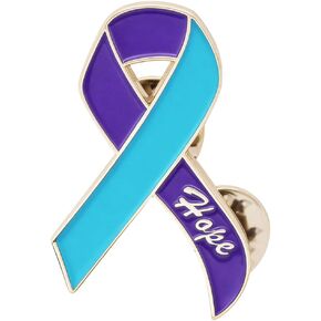 Mental Health Suicide Prevention Awareness Purple Teal Ribbon Pins in Saudi Arabia