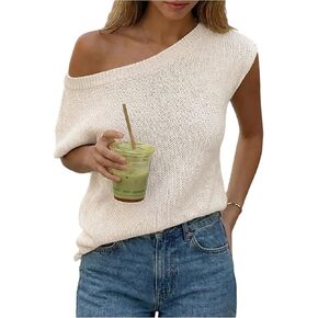 Verdusa Women's Off The Shoulder Tops Crochet Cap Sleeve Summer Going Out Top in Saudi Arabia