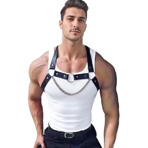 Mens Harness，Sexy Men，Chest Harness Men，Chest Harness，Leather Harness，Chest Strap，Sexy Lingerie for Men，PU Leather Body Chest for Men Sexy Punk Body Harness Belt in Saudi Arabia