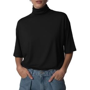 Womens Oversized Turtleneck Tops Mock Neck Tee Tunic Summer 2026 Casual Going Out T-Shirts Trendy Pullover Clothes in Saudi Arabia