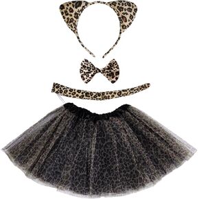 Marrywindix Brown Leopard Costume Tutu Set Animal Fancy Dress Costume Kit Halloween Party Dress Up Accessories in Saudi Arabia