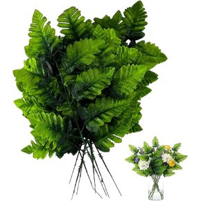 24 Pack 16inch Seven-Branch Persian Leaves for Home Decor, Faux Fern Stems, Fern Stems Artificial Greenery, Wedding Centerpieces, and Floral Arrangements, Silk Flower Foliage in Saudi Arabia