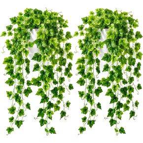 WHANLEY 36" Fake Pothos Hanging Plant in Pot, Artificial Hanging Plant with 168 Lush Leaves & Decorative Stones, Faux Potted Trailing Ivy Vine for Indoor Shelf Bathroom Bedroom Home Decor, 1 Pack in Saudi Arabia