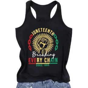 Juneteenth Shirts Women: 1865 Juneteeth Sleeveless Tees African Proud Tank Top in Saudi Arabia