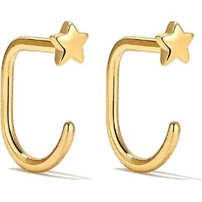 Backless Earrings for Women Tiny Twist No Back Huggie Half Hoop Earrings Dainty Spiral Stay Closed Hoop Poke Free Earring Minimalist Jewelry Gifts in Saudi Arabia