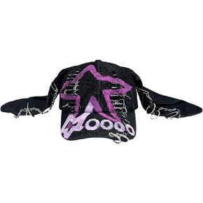 Women's Y2K Big Ear Denim Baseball Cap，Custom Graffiti Style ，Perfect for Outdoor Casual and Parties in Saudi Arabia