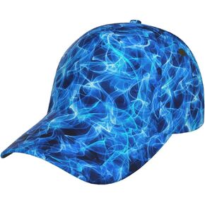 Blue Cool Flame Baseball Cap Snapback Hats Adjustable Trucker Hat for Men Women in Saudi Arabia