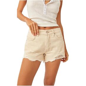 Free People Women's Now Or Never Denim Short, Moon Child in Kuwait