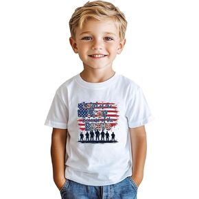 Habudda Toddler Boys 250th American Flag Memorial Day Shirt for Kids Girls Independence Day Patriotic Tee Short Sleeve 2T-8Y in Saudi Arabia
