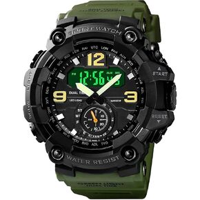 Mens Watch Big Dial Digital, Military Army Water Resistant LED, Outdoor Sports with Shock Resistant in Saudi Arabia