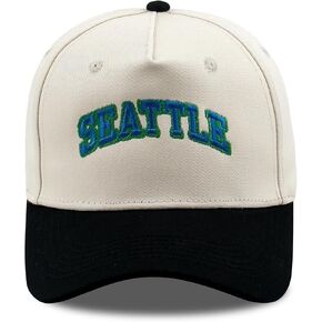 Two Tone Trucker Baseball Cap with Embroidered City Letters, Classic Cotton Hat for Men and Women Gift Ideas in Saudi Arabia