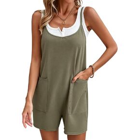 VOGMATE Womens Rompers for Summer Casual Spaghetti Strap Overall Shorts Loose Fit Beach Vacation Clothes Outfits in Saudi Arabia
