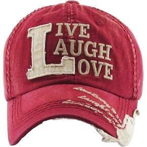 ScarvesMe Women's Live Laugh Love Vintage Distressed Baseball Cap Hat in Saudi Arabia