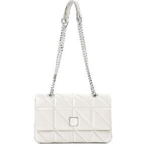 Quilted Shoulder Bag for Women, Vegan Leather Crossbody Bag with Chain Strap, Magnetic Flap Closure Purse in Saudi Arabia