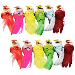 12pcs Small Birds Mini Birds Decorative Feathered Colorful Artificial Birds with Clips for Floral Decorations Christmas Tree Ornament Wreath Crafts in Saudi Arabia