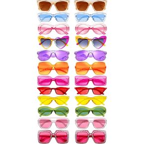 SUNOVELTIES 24 Mixed Style Party Sunglasses Retro Colored Party Favors Bulk Classic Costume Glasses for Women in Kuwait