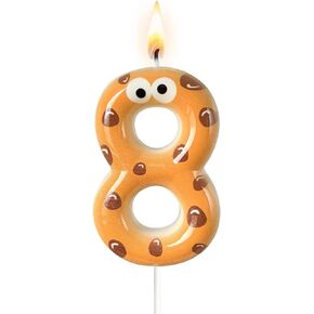 Cookie Themed Number 3 Birthday Candle - Dessert Party Favors，Realistic Biscuit Style Cake Topper for Birthday Decorations Supplies (Cookies, 3) in Saudi Arabia