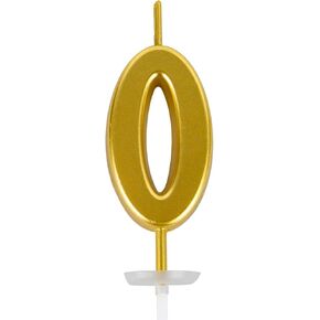 CARGEN Gold Number Birthday Candles 0-9 - Small Metallic Number Candle with Base Plate for Pet Birthday Cake, Mini Smash Cakes, Cupcakes, Vibrant Gold Finish, Number 1 in Saudi Arabia