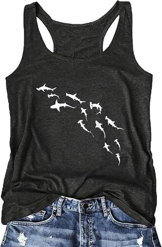 Summer Graphic Tank Top Women Beach Casual Racerback Tanks Hawaiian Family Vacation Workout Cami Sleeveless Shirts in Saudi Arabia