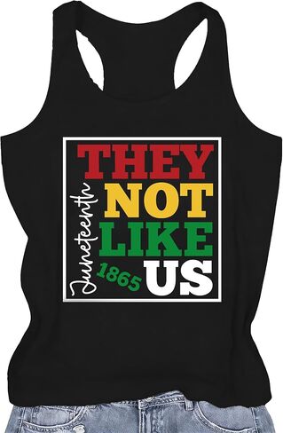 Juneteenth Shirts for Women 1865 They Not Like Us Print Shirt Black African American Tank Tops in Saudi Arabia