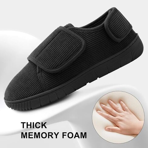 Mens Memory Foam Diabetic Slippers Comfy with Coral Fleece Lining for Arthritis Edema Swollen Feet House Shoes for Men in Kuwait