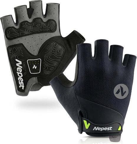 Nepest Road Cycling Gloves Gel Padded Absorbing Fingerless Bike Gloves for Men Women Biking Bicycle Riding Lightweight in Saudi Arabia