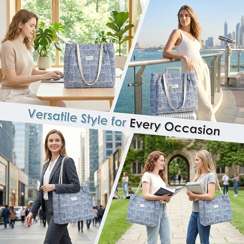 Biupky Women's Large Capacity Canvas Tote Bag, 2026 Design Beach Bag, Casual and Versatile Shoulder Bag for Work and Daily Use in Kuwait