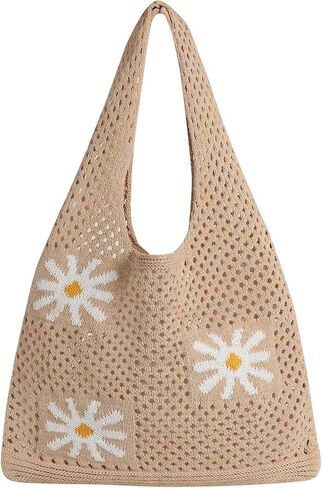 Water Bottle Crochet Tote Bag, Aesthetic Mesh Crochet Beach Bag, Hippie Knitted Tote Bag for Women in Saudi Arabia