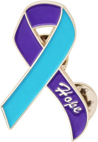 Mental Health Suicide Prevention Awareness Purple Teal Ribbon Pins in Saudi Arabia