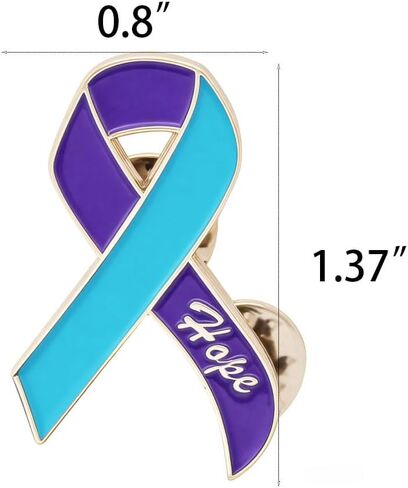 Mental Health Suicide Prevention Awareness Purple Teal Ribbon Pins in Saudi Arabia
