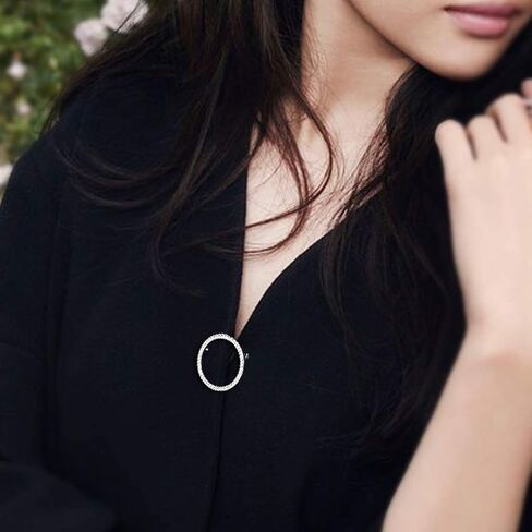 Round Crystals Glasses Holder Brooch Reading Glasses Holder Simple Fashion Design Brooch Pins for Women Fashion Jewelry in Saudi Arabia
