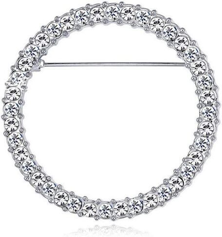Round Crystals Glasses Holder Brooch Reading Glasses Holder Simple Fashion Design Brooch Pins for Women Fashion Jewelry in Saudi Arabia