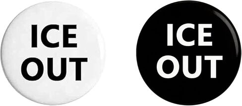 2Pcs Ice Out Pin for Men Women White Black Ice Out Button Pins Anti Ice Movement Lapel Pins Lightweight Political Activism Badge Pins Unique Fashion Round Accessories in Saudi Arabia