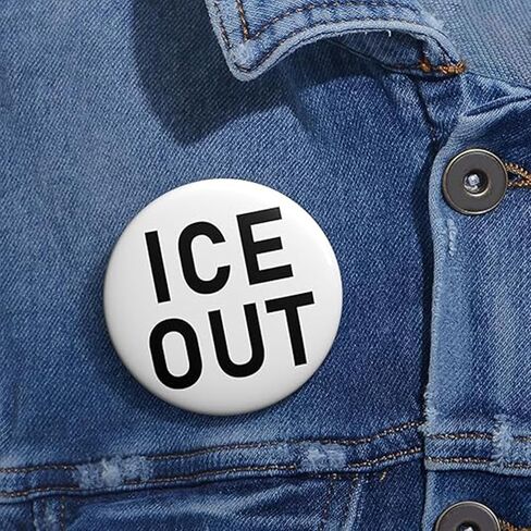 2Pcs Ice Out Pin for Men Women White Black Ice Out Button Pins Anti Ice Movement Lapel Pins Lightweight Political Activism Badge Pins Unique Fashion Round Accessories in Saudi Arabia