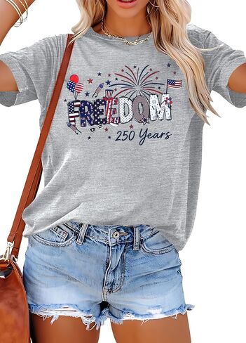 250 Anniversary USA Shirt for Women 4th of July Shirts American Flag Tee 250th Anniversary Patriotic Top in Kuwait