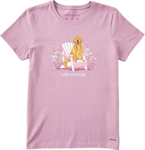 Life is Good - Womens Realisn'T Golden Retriever Adiro T-Shirt, Color Violet Purple, Size: XX-Large in Kuwait